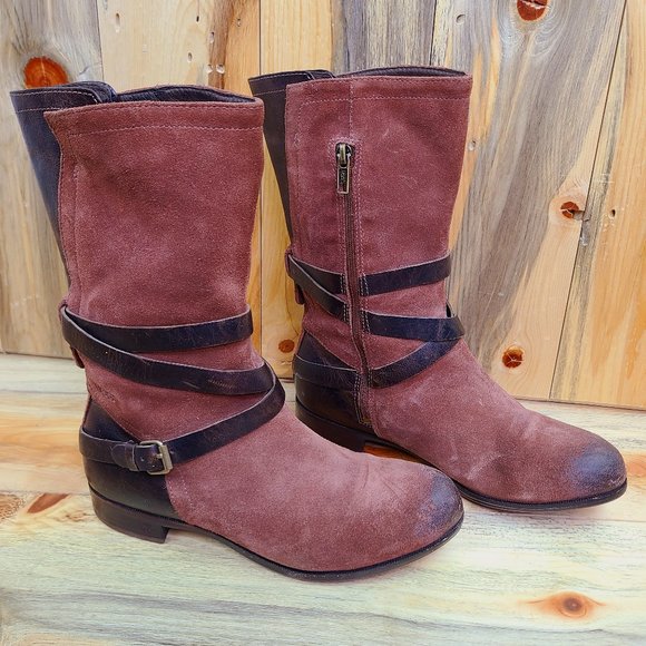 UGG Shoes - Ugg Australia Deanna Wine/Brown Moto Boots NEW!!!